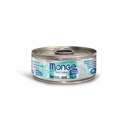 【Monge】吞拿魚高蛋白質系列 - 海鮮雜燴+雞肉｜貓罐頭 - Pet Pet Plaza