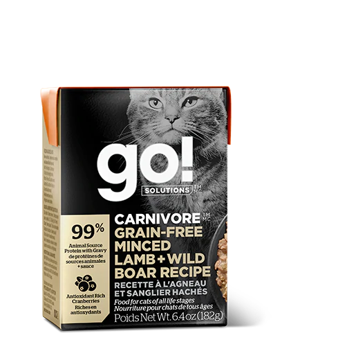 Go! Solutions™  活力營養系列無穀物 - 免治羊肉+野豬肉 - 貓糧配方 182g - Pet Pet Plaza