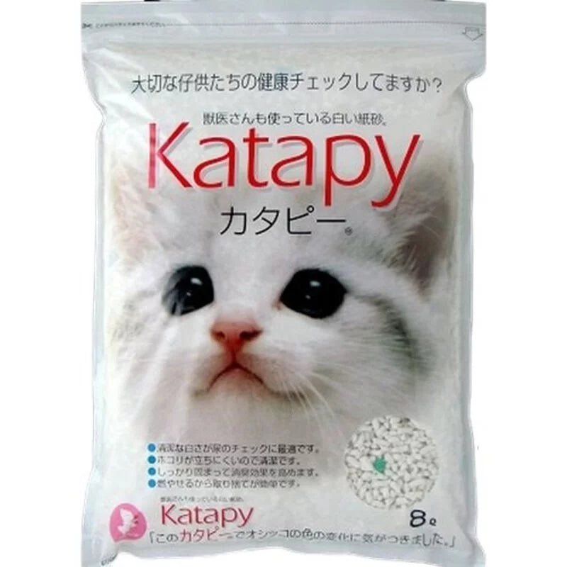 【KATAPY】日本炭芯抗臭紙製凝固貓砂 8L (腎臟有毛病推介) - Pet Pet Plaza