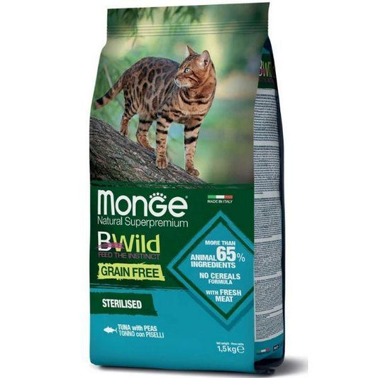 【Monge】野生肉類蛋白質 | 無穀物配方 - 吞拿魚豌豆配方｜絕育成貓專用 - Pet Pet Plaza