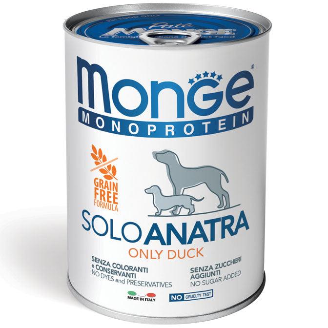 【Monge】單一蛋白質狗罐頭 - 100%鴨肉配方 400g｜一盤 - Pet Pet Plaza