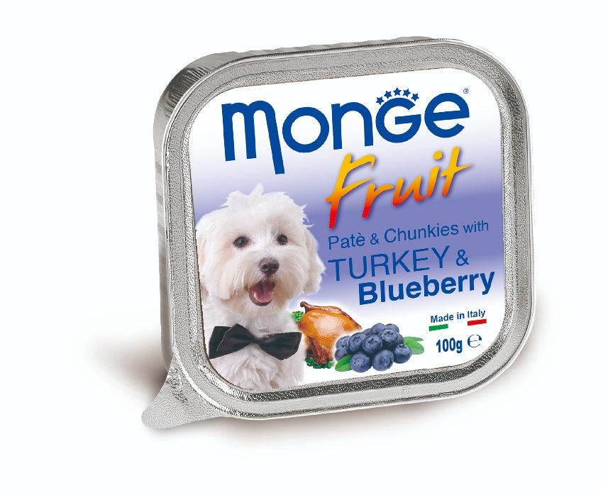 【Monge】鮮肉水果狗餐盒 - 火雞藍莓100g/一條 - Pet Pet Plaza