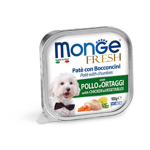 【Monge】鮮肉狗餐盒 - 雞肉蔬菜 100g/一條 - Pet Pet Plaza