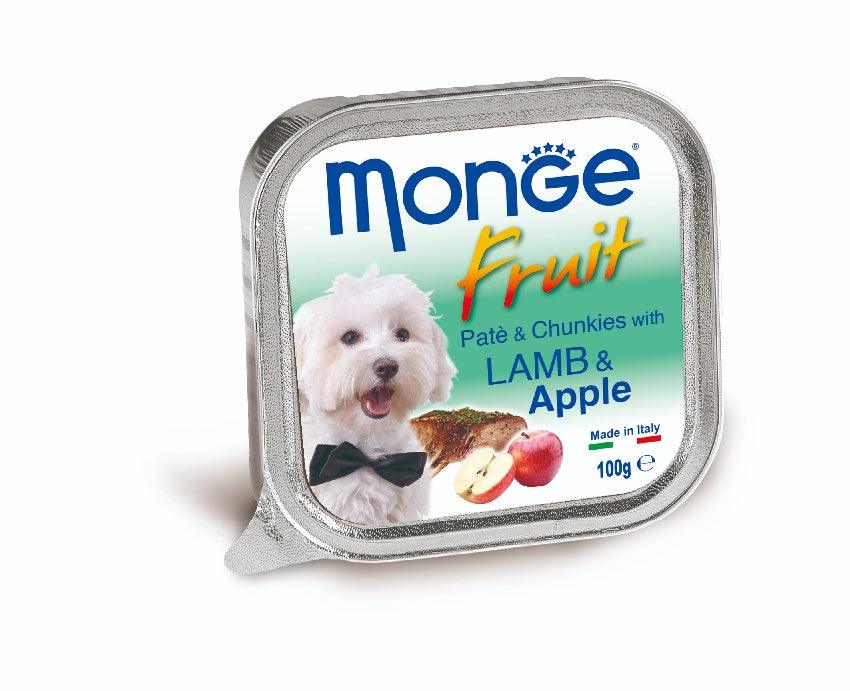 【Monge】鮮肉水果狗餐盒 - 羊肉蘋果100g/一條 - Pet Pet Plaza