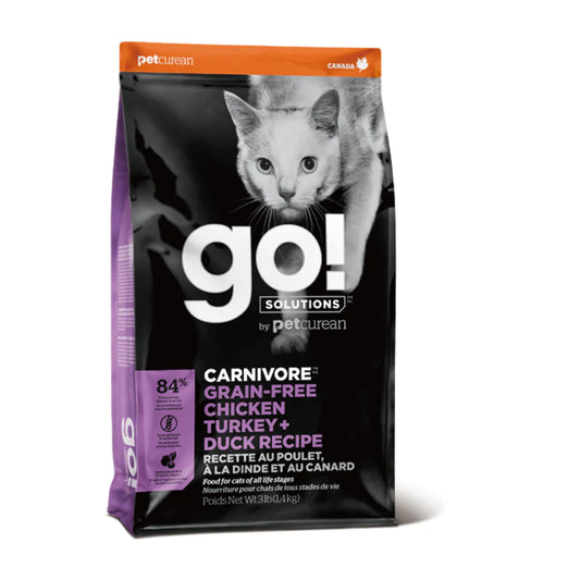 Go! Solutions™ 活力營養無穀物系列 雞肉+火雞+鴨肉 - 貓糧配方 - Pet Pet Plaza